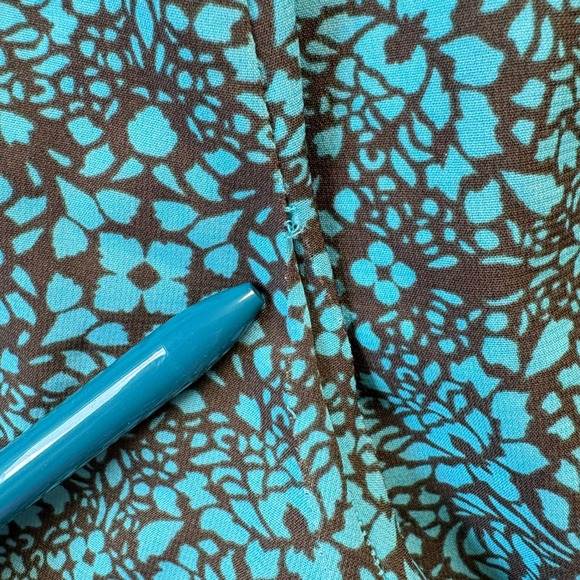 Coldwater Creek Pants Women Sz Small Blue Floral Print Natural Fit Elastic Waist - Picture 10 of 16